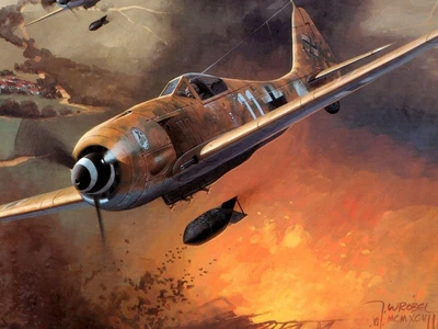 FW-190百⾆鸟战⽃机图片壁纸
