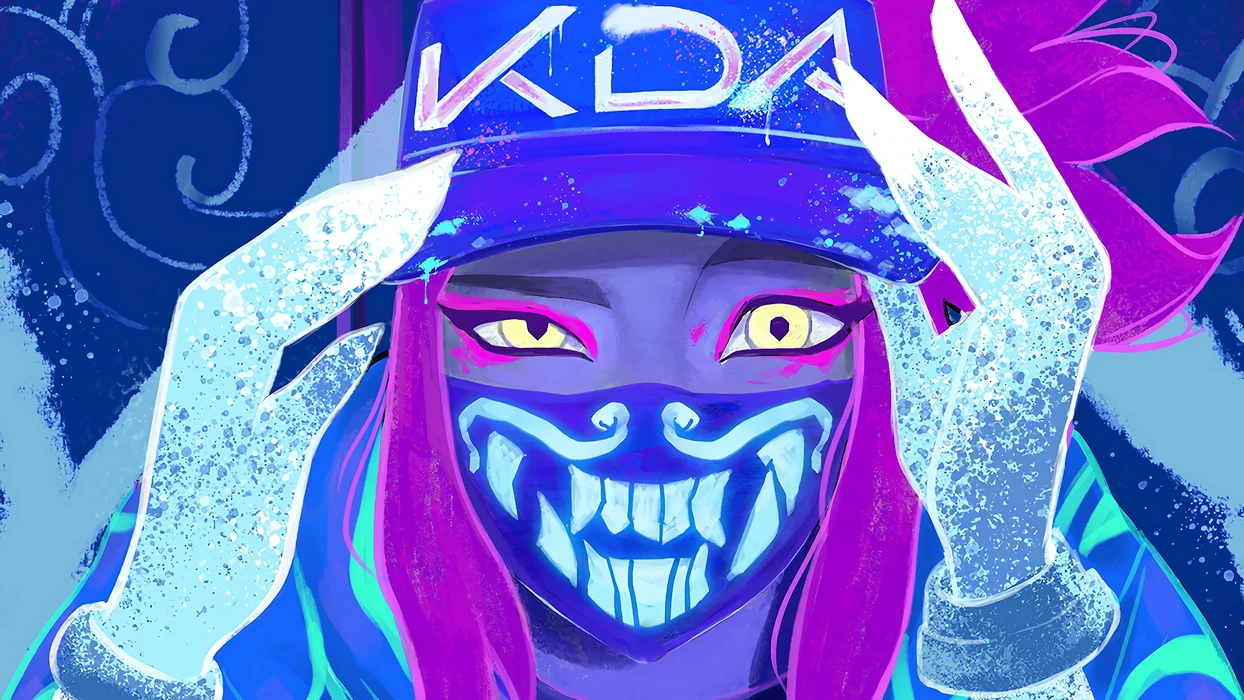 LOL英雄联盟K/DA阿卡丽炫彩插画壁纸