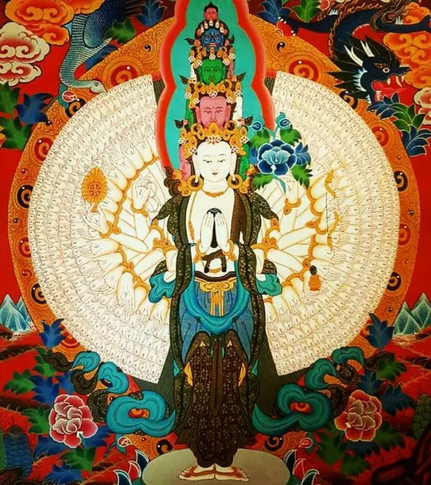 精美大白伞佛母高清图片赏析