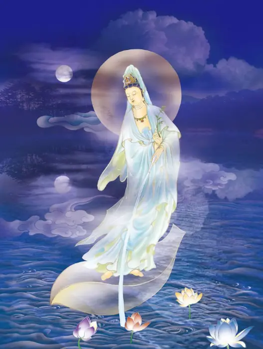 精美水月观音像高清赏析图片