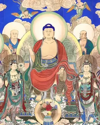 《弥勒说法图》名画赏析图片高清