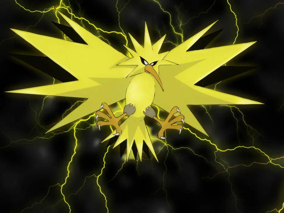 《神奇宝贝》闪电鸟 Zapdos 图片桌面壁纸