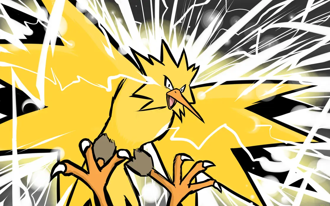 《神奇宝贝》闪电鸟 Zapdos 图片桌面壁纸