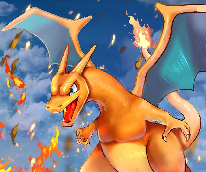 《神奇宝贝》喷火龙 Charizard 图片桌面壁纸