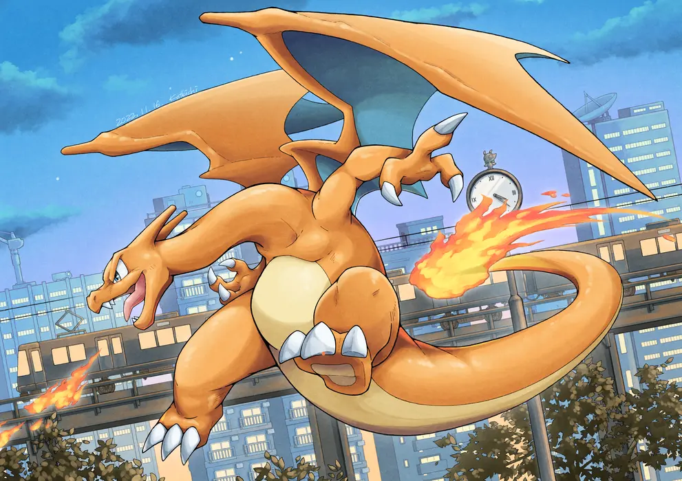 《神奇宝贝》喷火龙 Charizard 图片桌面壁纸
