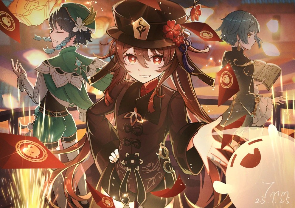 Genshin Impact《原神》胡桃 游戏美女图片壁纸