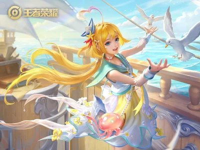 王者荣耀朵莉亚金色潮汐皮肤壁纸