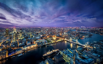 英国伦敦塔桥治愈系夜景图片壁纸