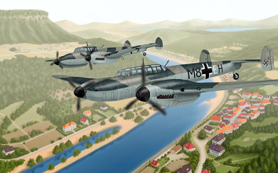 德国BF-110轰炸机（Bf-110 Fighter）图片壁纸