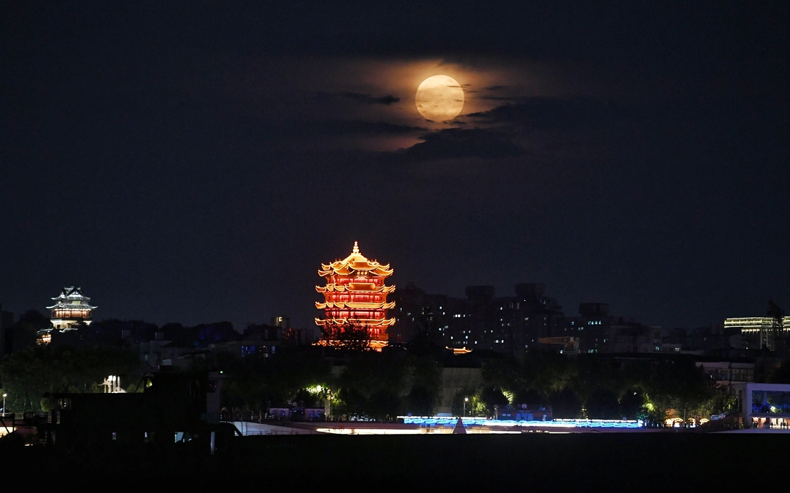 璀璨黄鹤楼之夜旅游风景桌面