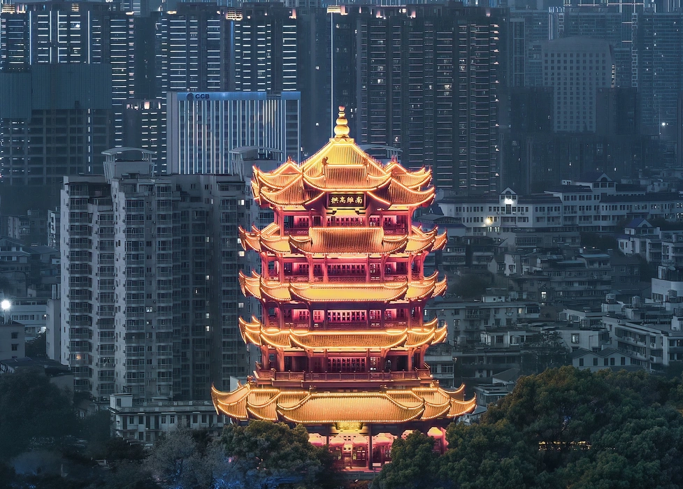 璀璨黄鹤楼之夜旅游风景桌面