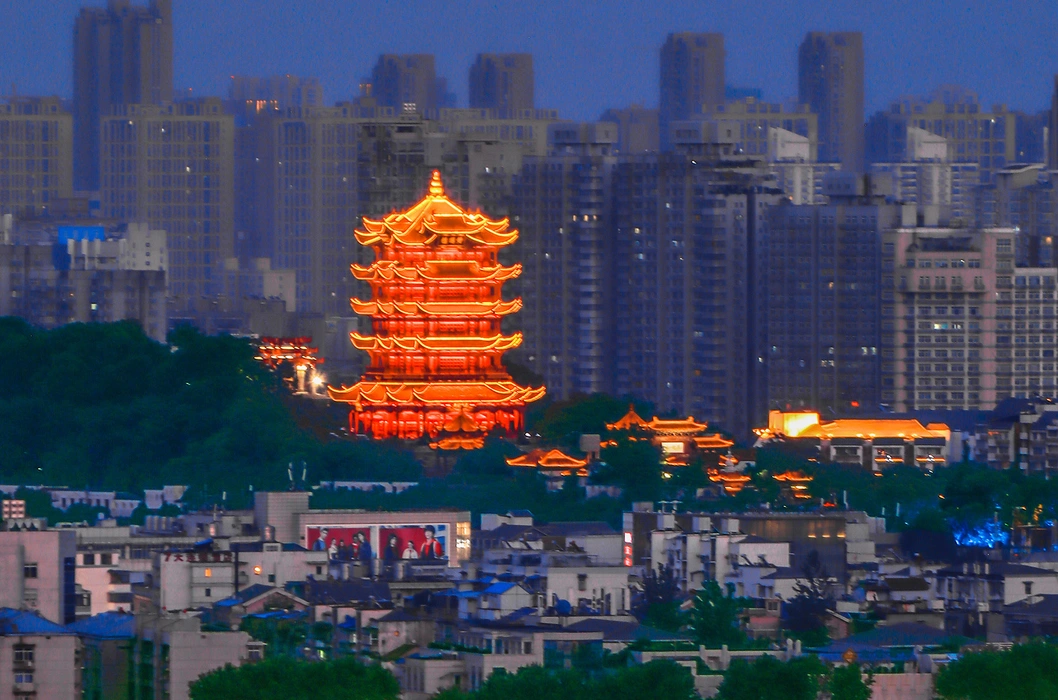 璀璨黄鹤楼之夜旅游风景桌面