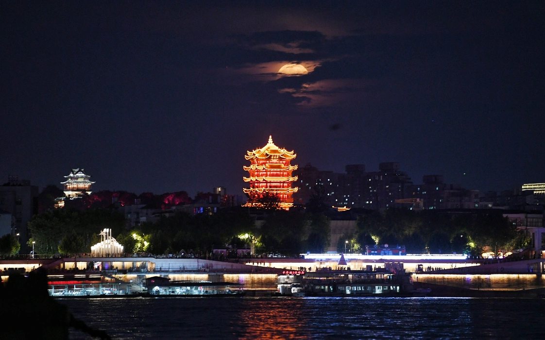 璀璨黄鹤楼之夜旅游风景桌面