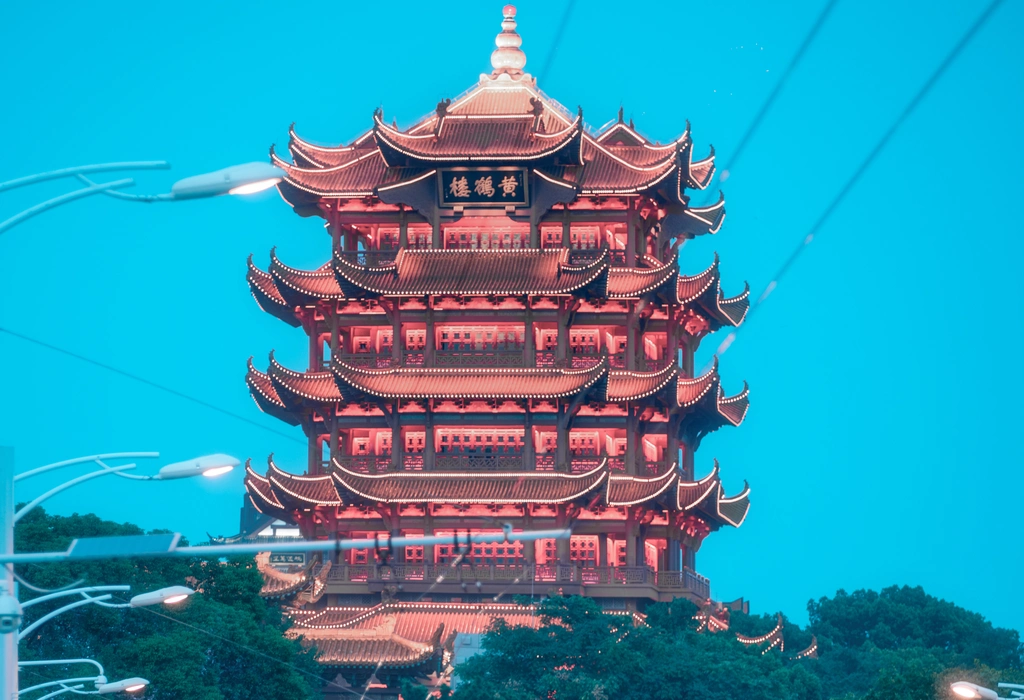 璀璨黄鹤楼之夜旅游风景桌面