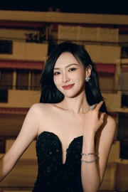 唐嫣黑色高叉礼裙写真图片壁纸