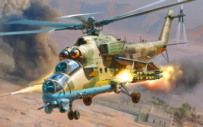 俄罗斯Mi-35直升机图片桌面壁纸
