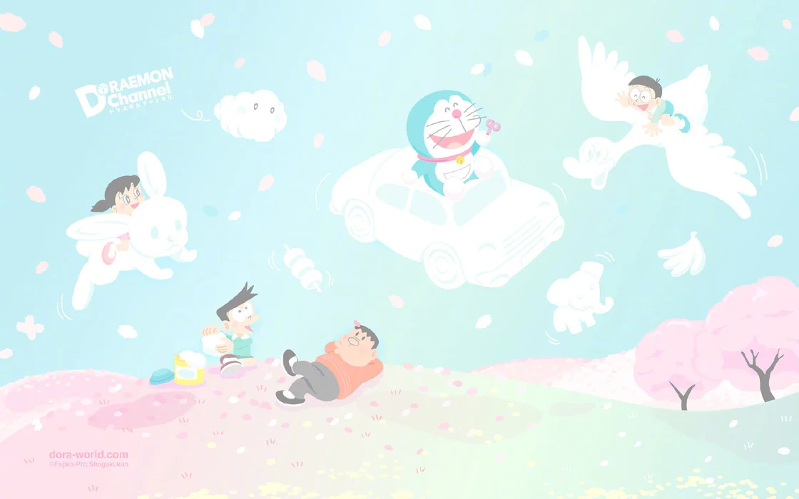 可爱的哆啦A梦动漫背景壁纸