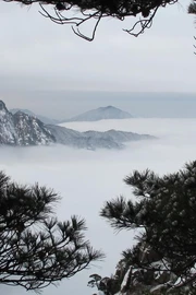 云雾缭绕安徽黄山旅游风景桌面
