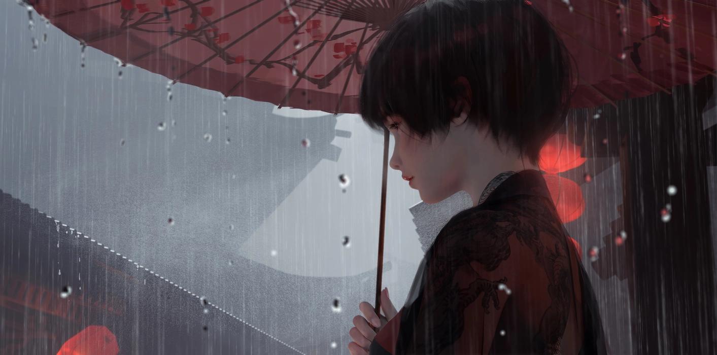 wlop《鬼刀》小绿 短发动漫女孩壁纸