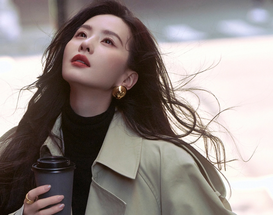 刘诗诗冷都女范儿街拍壁纸
