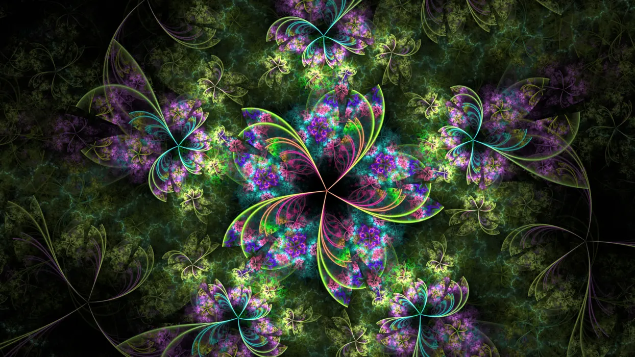 精选绿色迷幻分形抽象壁纸
