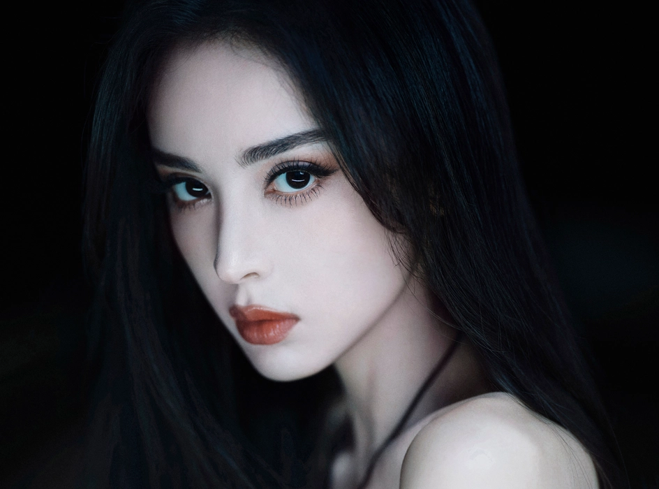 娜扎性感黑色礼裙写真壁纸